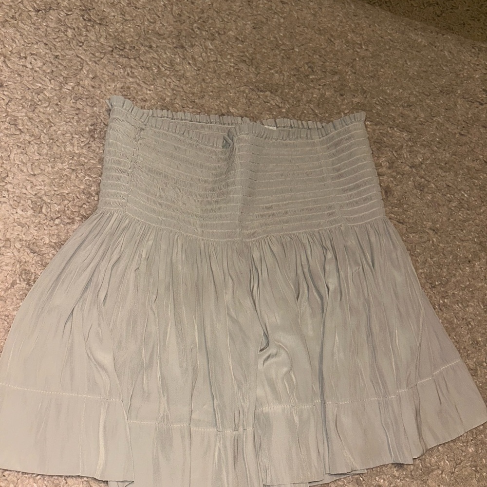 White Smocked Bubble Mini Skirt for Resort Wear